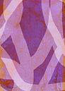 Abstract modern painting. Organic shapes in  pink, purple rusty orange by Dina Dankers thumbnail