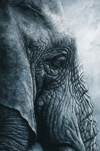 Elefant in Stille der Zeit und Textur