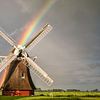 regenboog en windmolen, Nederland van Olha Rohulya