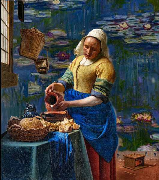 The Girl with the Pearl Earring meets Monet by Truckpowerr