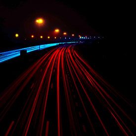 nachtfotografie aan de autostrade van thomas van puymbroeck