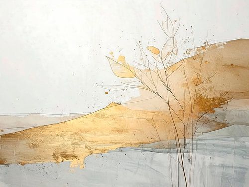 ZEN art. Rustig en minimalistisch Landschap in zachte aardetinten