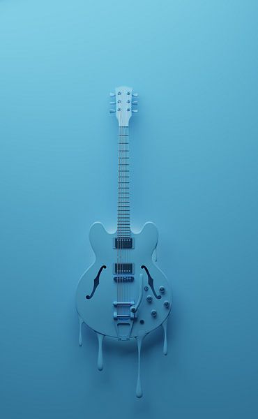 Melted blue jazz guitar von Andreas Berheide Photography