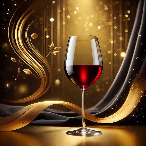 Glass of red wine by Tatjana Korneeva