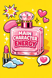 Parfümflakon mit Main Character Energy