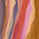 Gouden glans. Kleurrijk abstract in goud, lila, roze, blauw en rood van Dina Dankers thumbnail