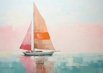 Zeilboot Abstract van De Mooiste Kunst