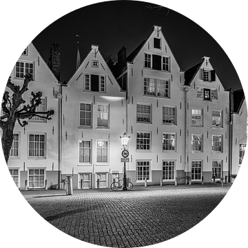 Avond op het Spui in Amsterdam (zwart-wit) van Jeroen de Jongh