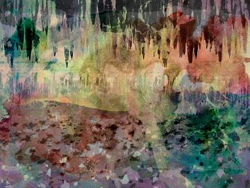 Zonsondergang in regenwoud van Abstrakt Art