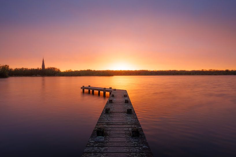 Steg bei Sonnenuntergang von Thijs Friederich