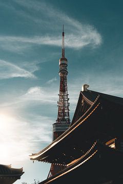 La tour de Tokyo au coucher du soleil V sur Endre Lommatzsch