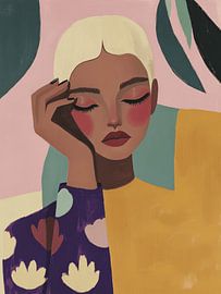 Colourful modern and abstract portrait by Carla Van Iersel