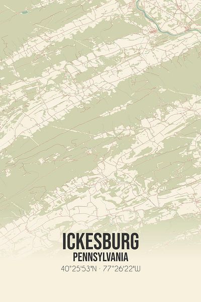 Vintage map of Ickesburg (Pennsylvania), USA. by Prints of Place
