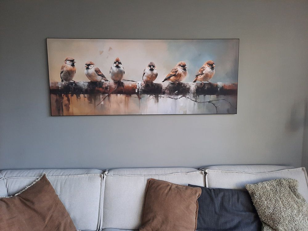 Bird art Beige  by Eye catching paintings 