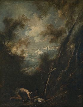 Saint Jérôme de Bethléem dans un paysage, Alessandro Magnasco sur Atelier Liesjes