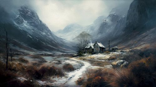 Schotse Cottage Schilderij