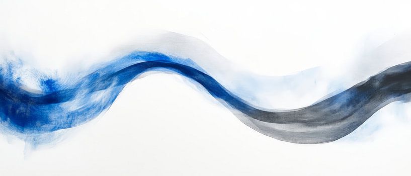 Fließende Farben in Blau und Grau – Abstrakt von Poster Art Shop