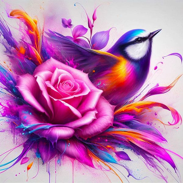 bird with flower by Bernhard Karssies