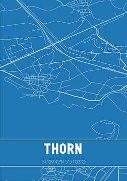Blauwdruk | Landkaart | Thorn (Limburg) van MijnStadsPoster