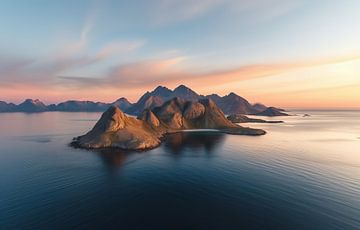 Luchtfoto van de Noorse fjorden van fernlichtsicht