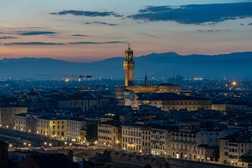 Zonsondergang in Florence - Italie van Roy Poots