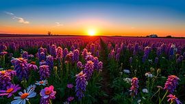 Golden Evening Meadow by Jean Pierre