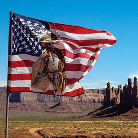 American Flag in Monument Valley by Dimitri Verkuijl