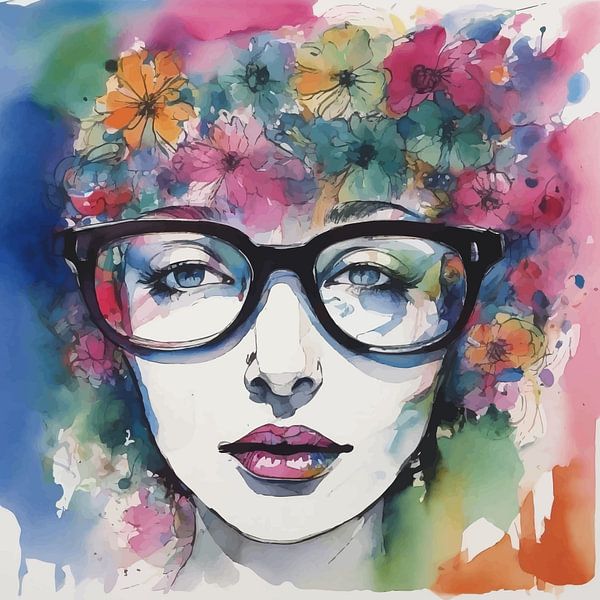 Minimalistisch aquarelschilderij van een vrouw van MIROKKU