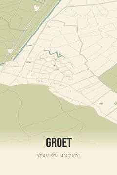 Vintage landkaart van Groet (Noord-Holland) van Rezona