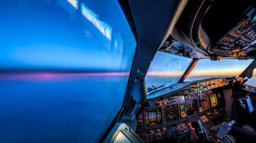 Coucher de soleil depuis le cockpit sur Martijn Kort