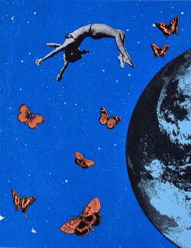 Up, 2017, (sérigraphie) sur Anne Storno