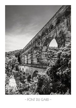Travel poster Pont du Gard, Roman aqueduct in France