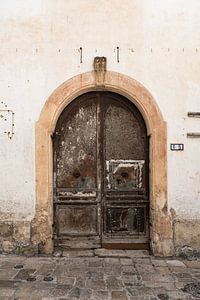 Alte braune Holztür in Italien