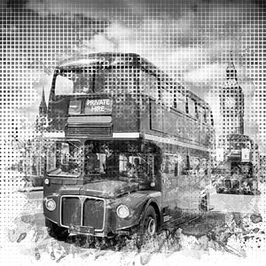 Graphic Art LONDON WESTMINSTER Busse von Melanie Viola