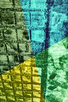 Stedelijke Fragmenten: Een Abstracte Symfonie van Kleur en Textuur