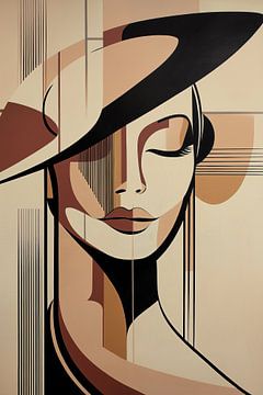 Vrouw abstract in bruine tinten van Imagine