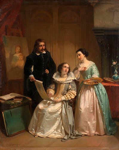 Gerard van Honthorst toont de tekeningen van zijn Leerling, Hendrik Jacobus Scholten