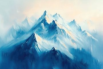 Abstracte Bergketen | Peak Whispers van Abstract Schilderij
