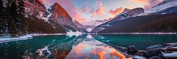 Paysage panoramique d'un lac avec des montagnes sur Digitale Schilderijen