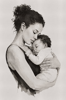 Tender Ink – Moeder en Kind in Oost-Indische Inkt portret