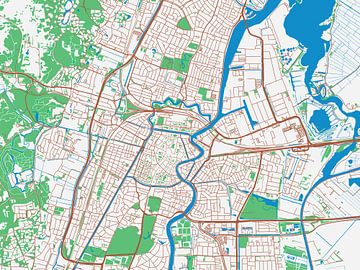 Kaart van Haarlem in de stijl Urban Ivory van Map Art Studio