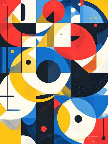 Vet Geometrisch Kleurenblok Abstract