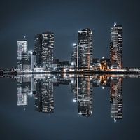 Skyline van Rotterdam Reflectie in het water