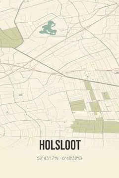 Vintage map of Holsloot (Drenthe) by Rezona