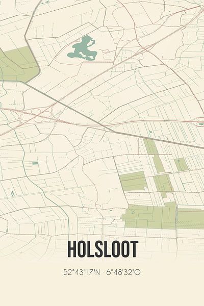 Carte ancienne de Holsloot (Drenthe) par Affiches de lieux