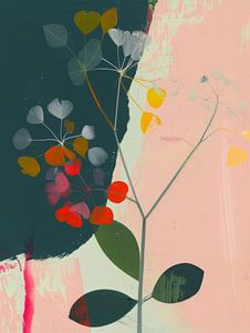 Botanischer Abstrakt mit Neon-Akzenten