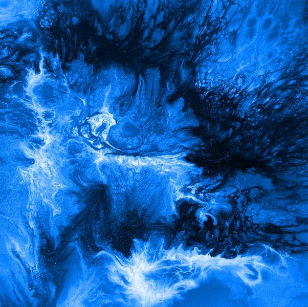 Gold storm in light blue by KW Malerei