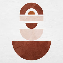 Hedendaagse minimalistische, geometrische, abstracte kunst, aardse tinten. van Online Arts