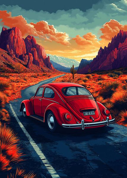 Red Volkswagen by Lae