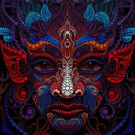The Geometry of Spirit - Dot Art Digital Painting by Adiegodel